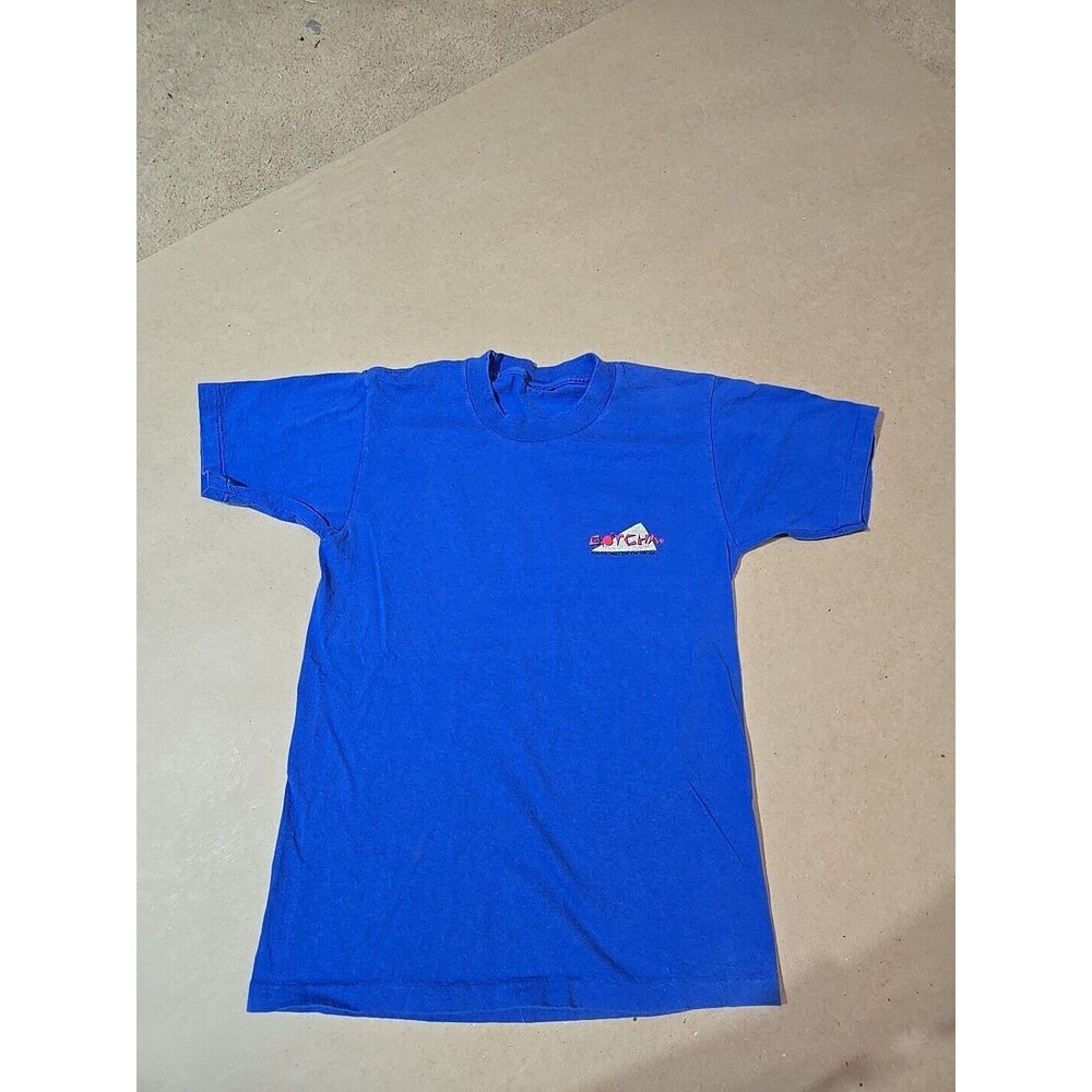 Vintage‎ Gotcha Sportswear T Shirt Blue Graphic Logo Short Sleeve Tee